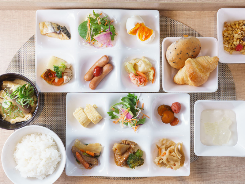 スーパーホテル梅田・肥後橋の身体がよろこぶ無料朝食ビュッフェ