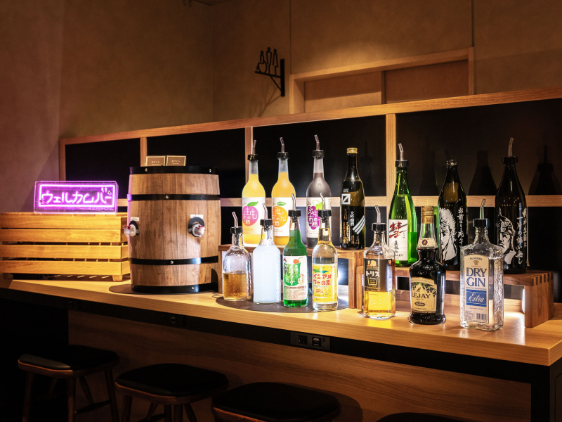スーパーホテル上野・御徒町の自分好みにたのしめる無料ウェルカムバー